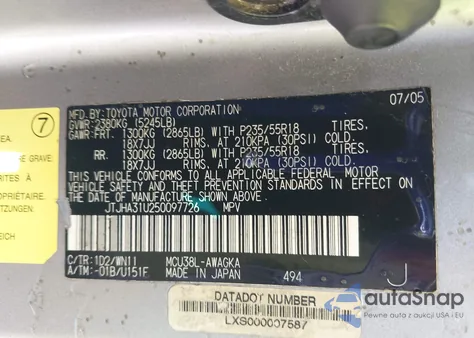 2005 Lexus Rx 330 from USA, damaged, VIN JTJHA31U250097726